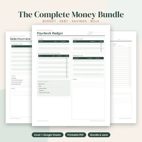 Preview of the Budget Spreadsheet Bundle